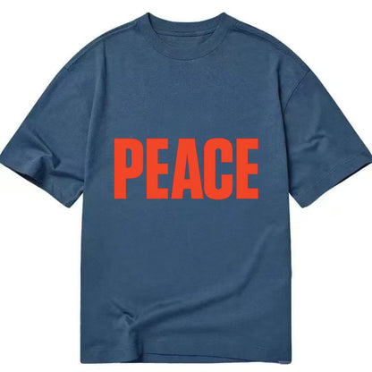 Bold typography design - "PEACE" - inner calm, tranquility, serenity - Classic T-shirt - Twilight Navy(Blue)