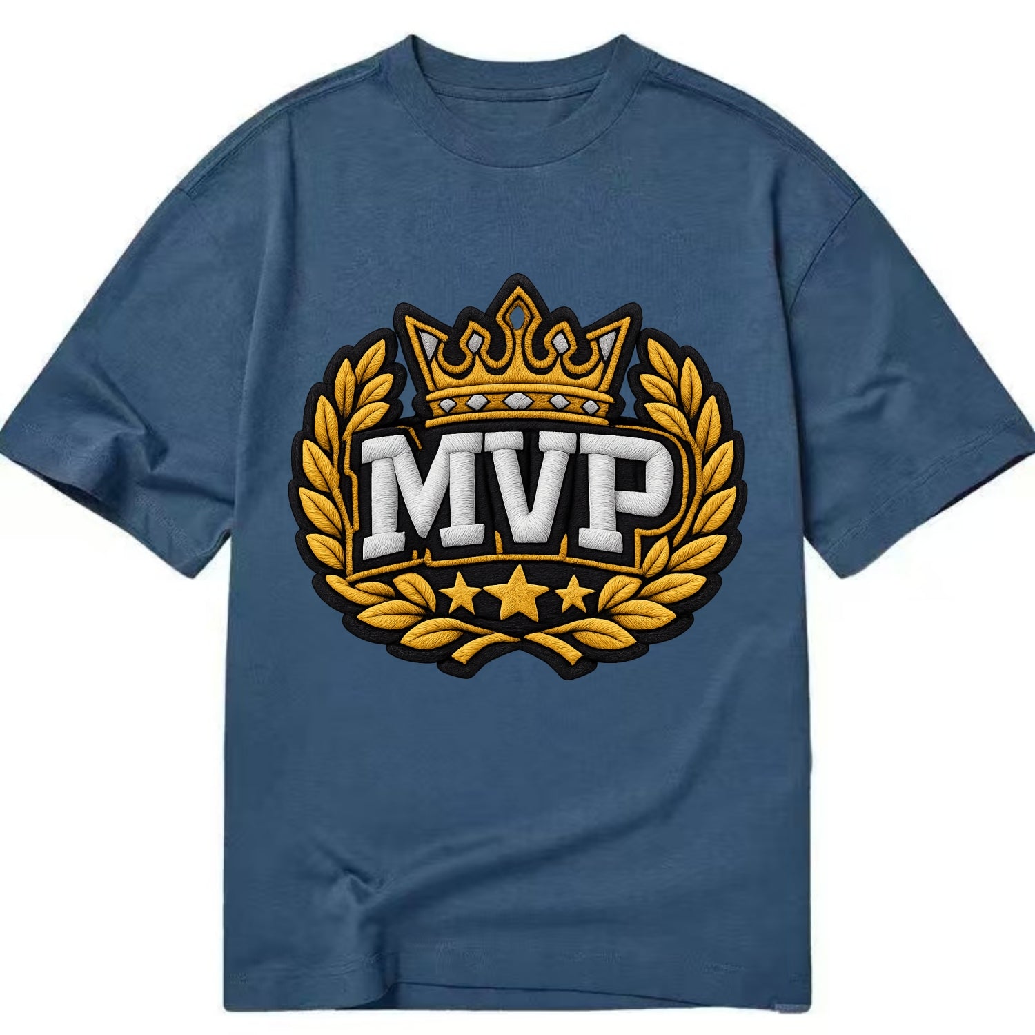 MVP CROWN - crown with laurels in gold , most valuable - Classic T-shirt - Twilight Navy(Blue)