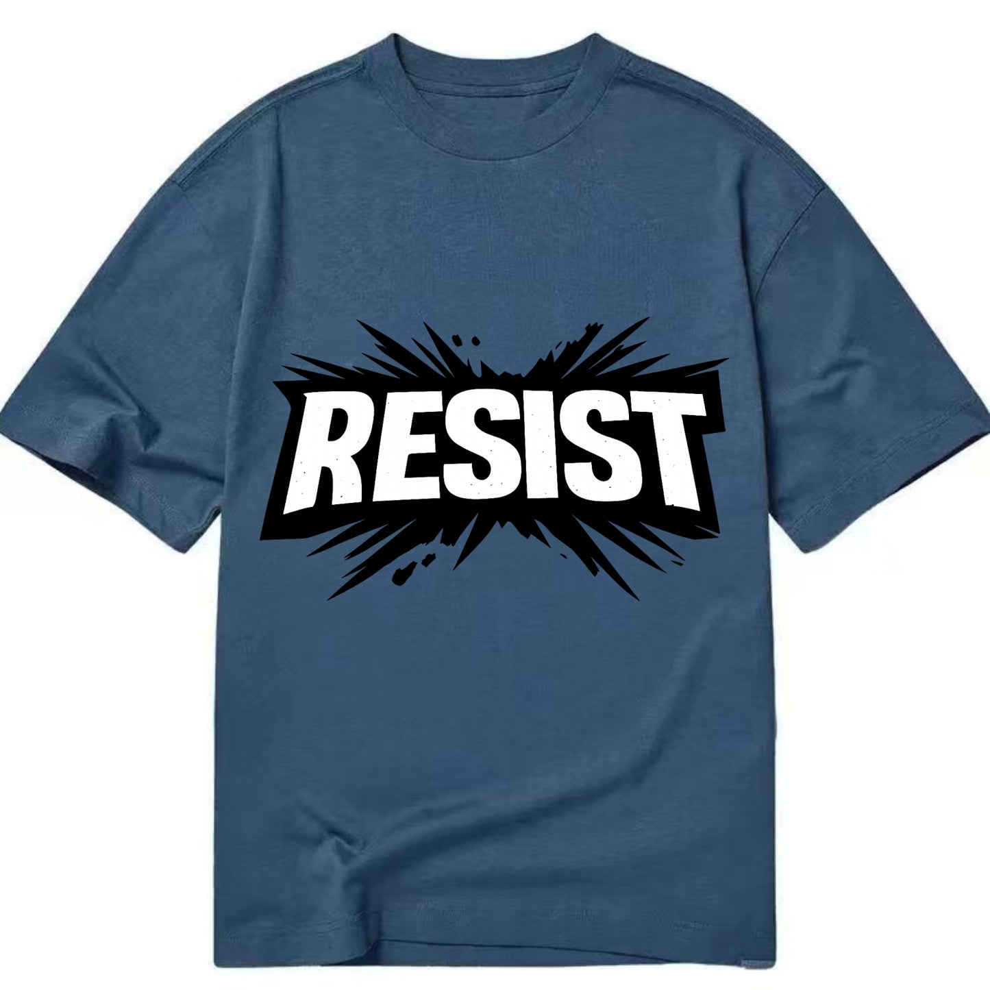Bold typography design - "RESIST" - fighting back, standing against - Classic T-shirt - Twilight Navy(Blue)