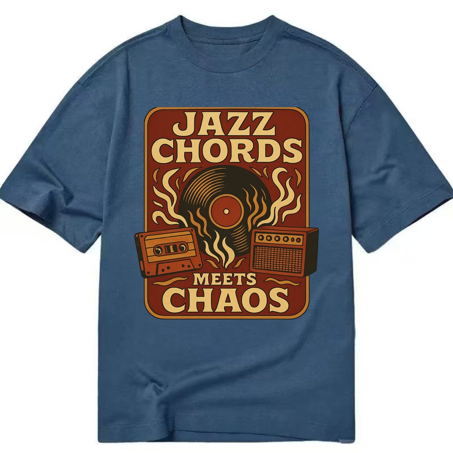 Jazz chords with hyperpop energy - "Jazz Meets Chaos" - unexpected fusion - Classic T-shirt - Twilight Navy(Blue)