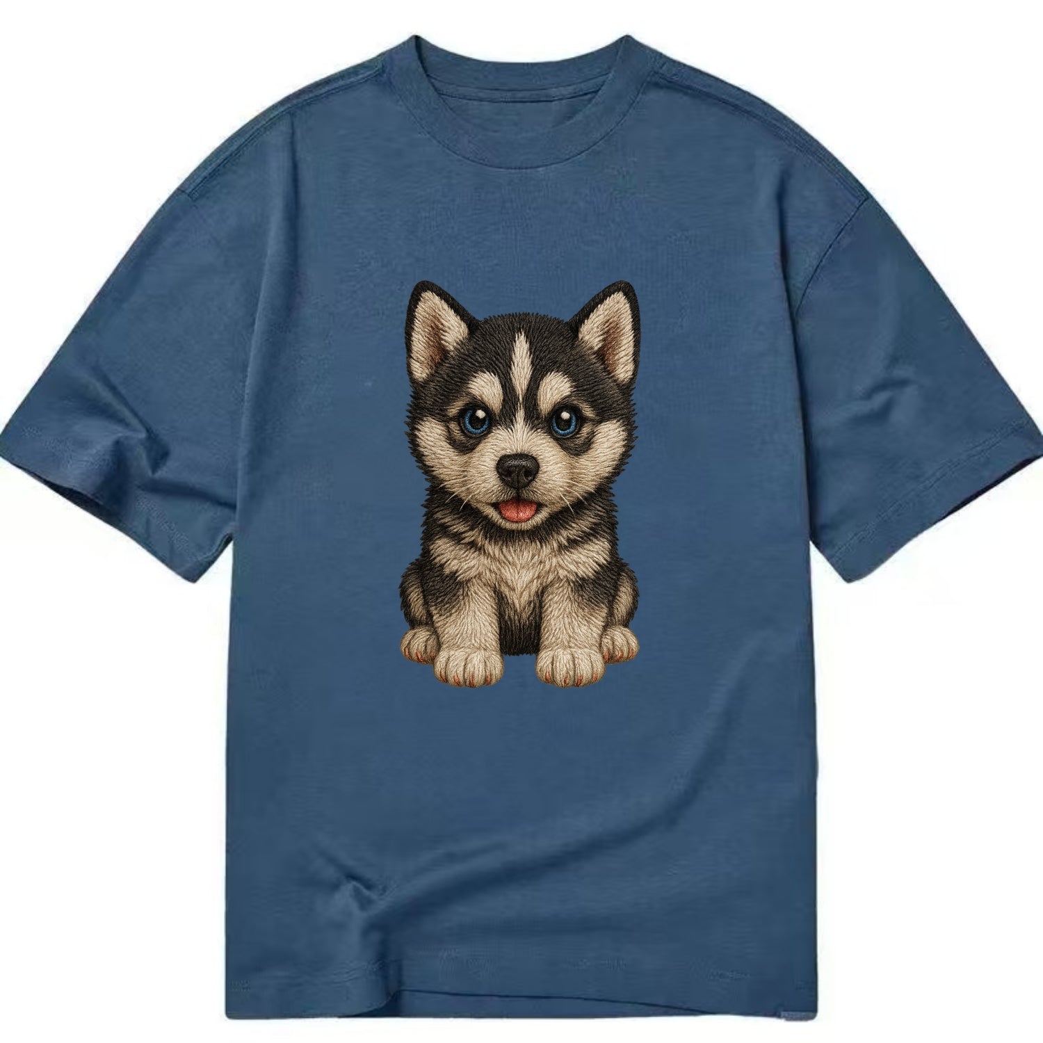 Baby Siberian Husky Puppy - blue or bi-colored eyes, fluffy coat, wolf-like, - Classic T-shirt - Twilight Navy(Blue)