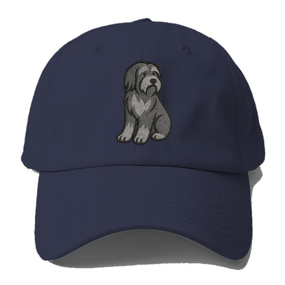 Bearded Collie - Gray shaggy coat embroidered pose - Baseball Cap For Big Heads - Twilight Navy(Blue)