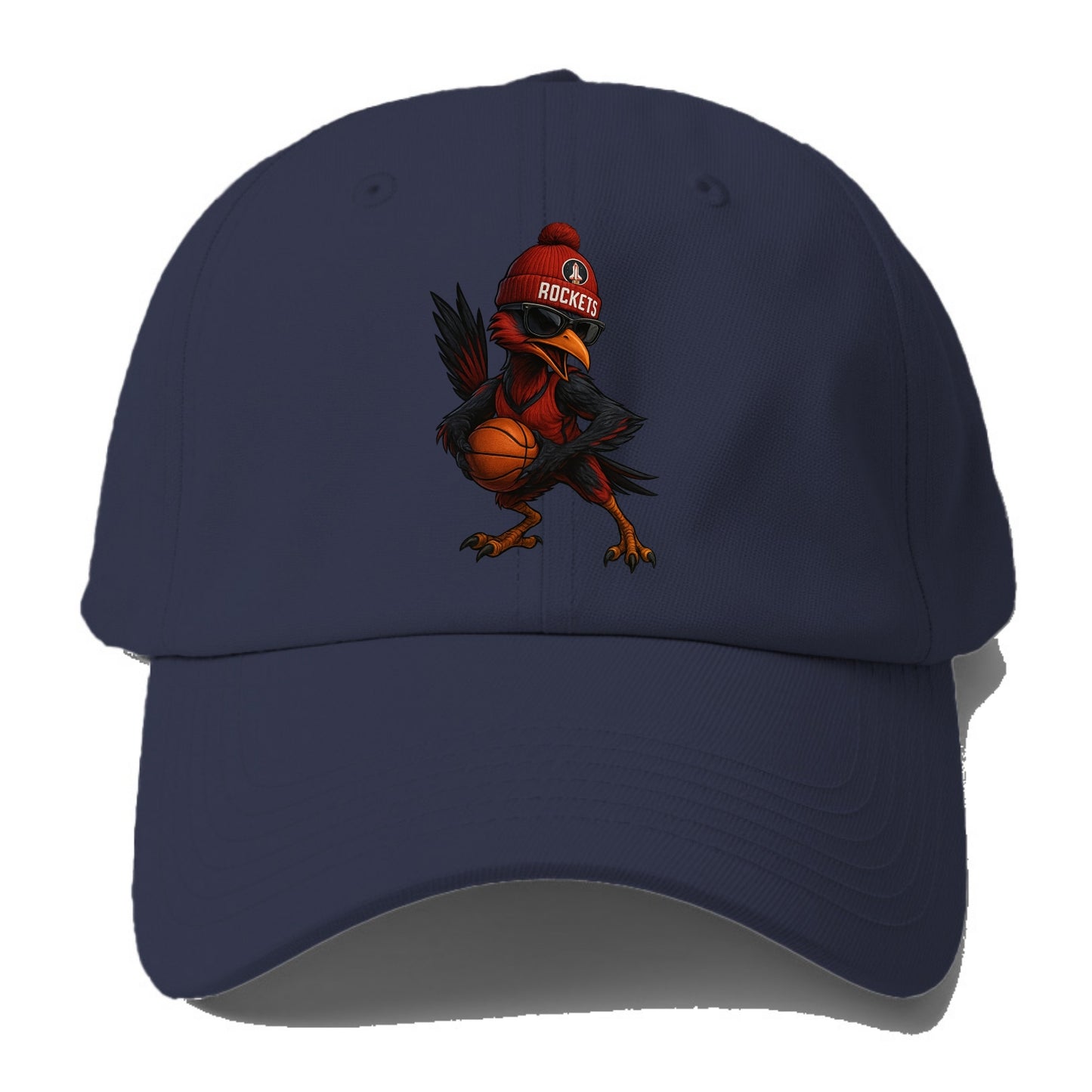 Houston Roadrunner wearing Rockets beanie with launch pad patch and - Baseball Cap For Big Heads - Twilight Navy(Blue)