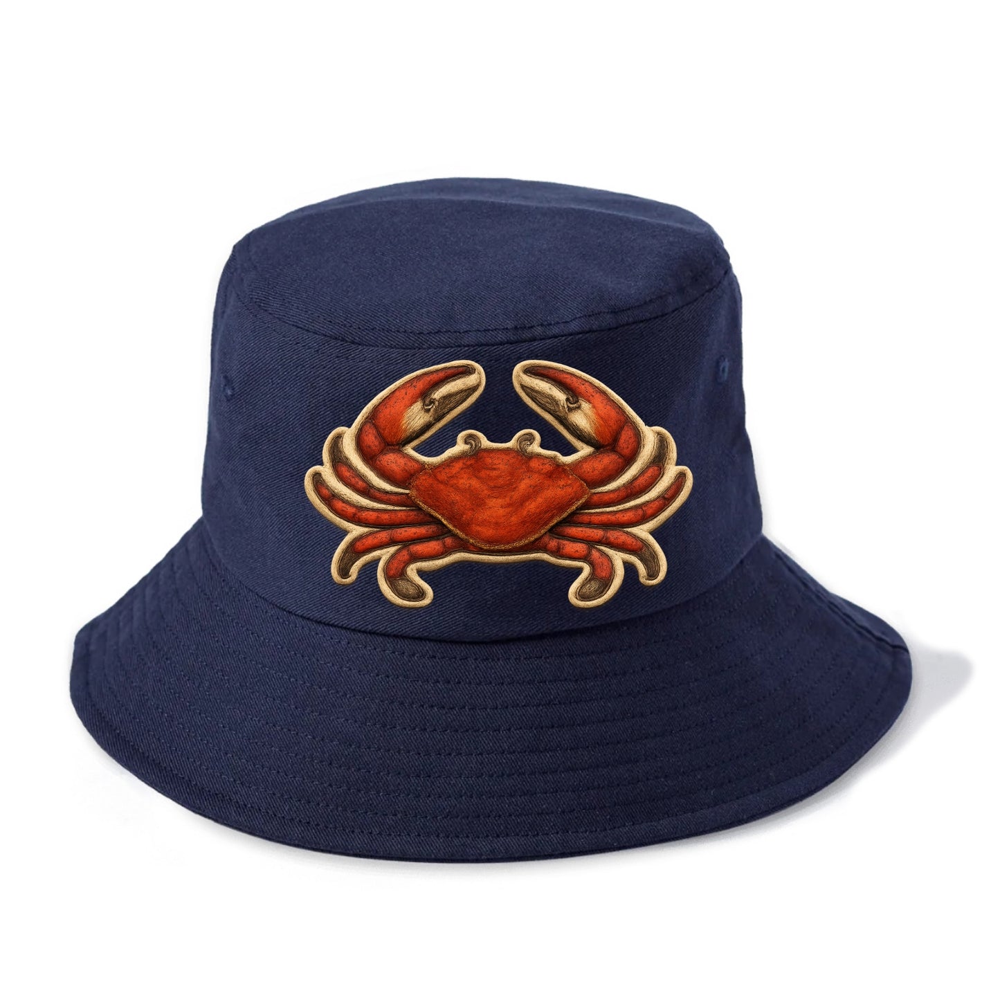 CRAB CLAWS - red crab in scarlet and orange , seafood - Bucket Hat - Twilight Navy(Blue)