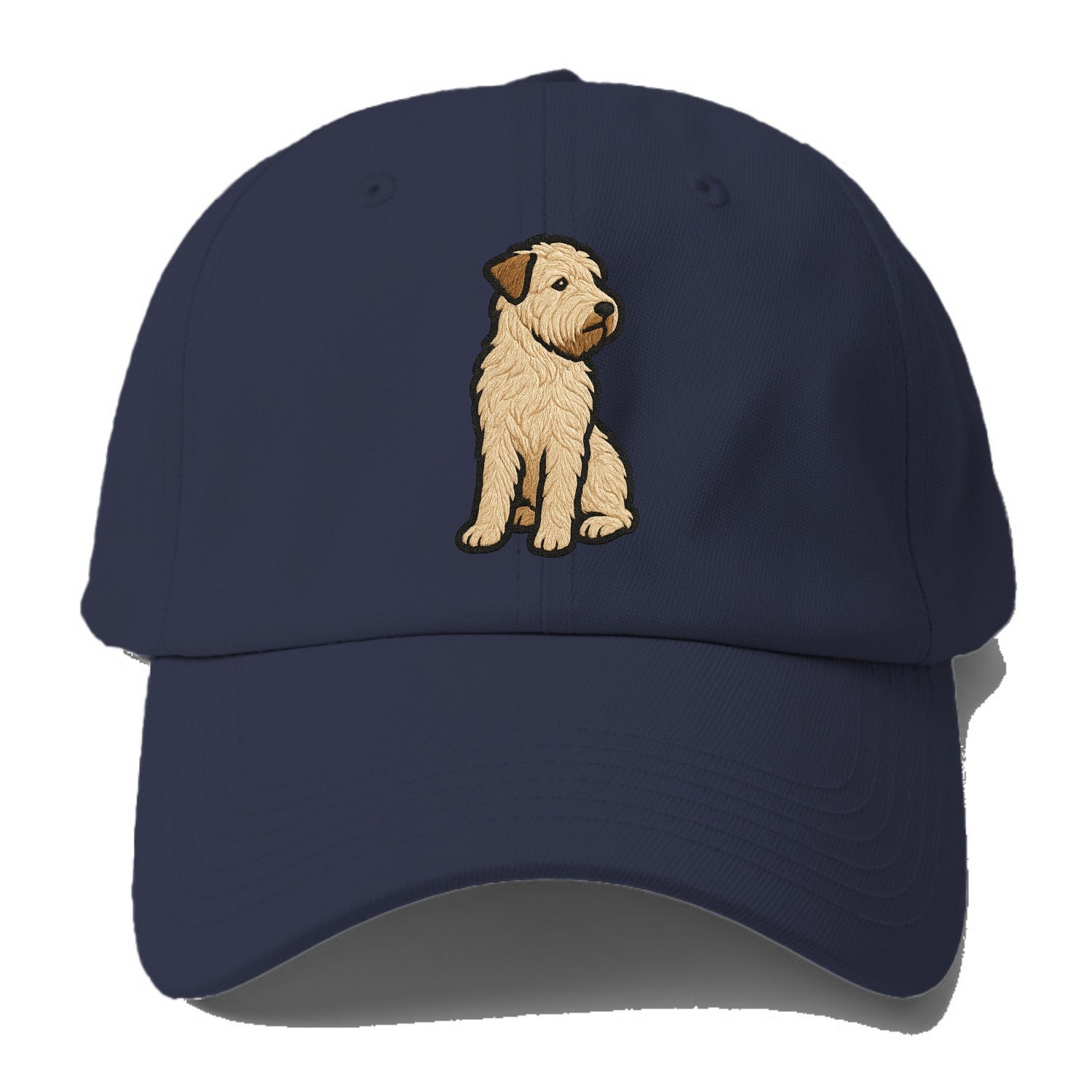 Soft Coated Wheaten Terrier - Light tan flowing coat embroidered pose - Baseball Cap For Big Heads - Twilight Navy(Blue)