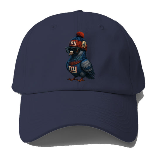 Manhattan Pigeon wearing Giants beanie with Empire State patch and - Baseball Cap For Big Heads - Twilight Navy(Blue)