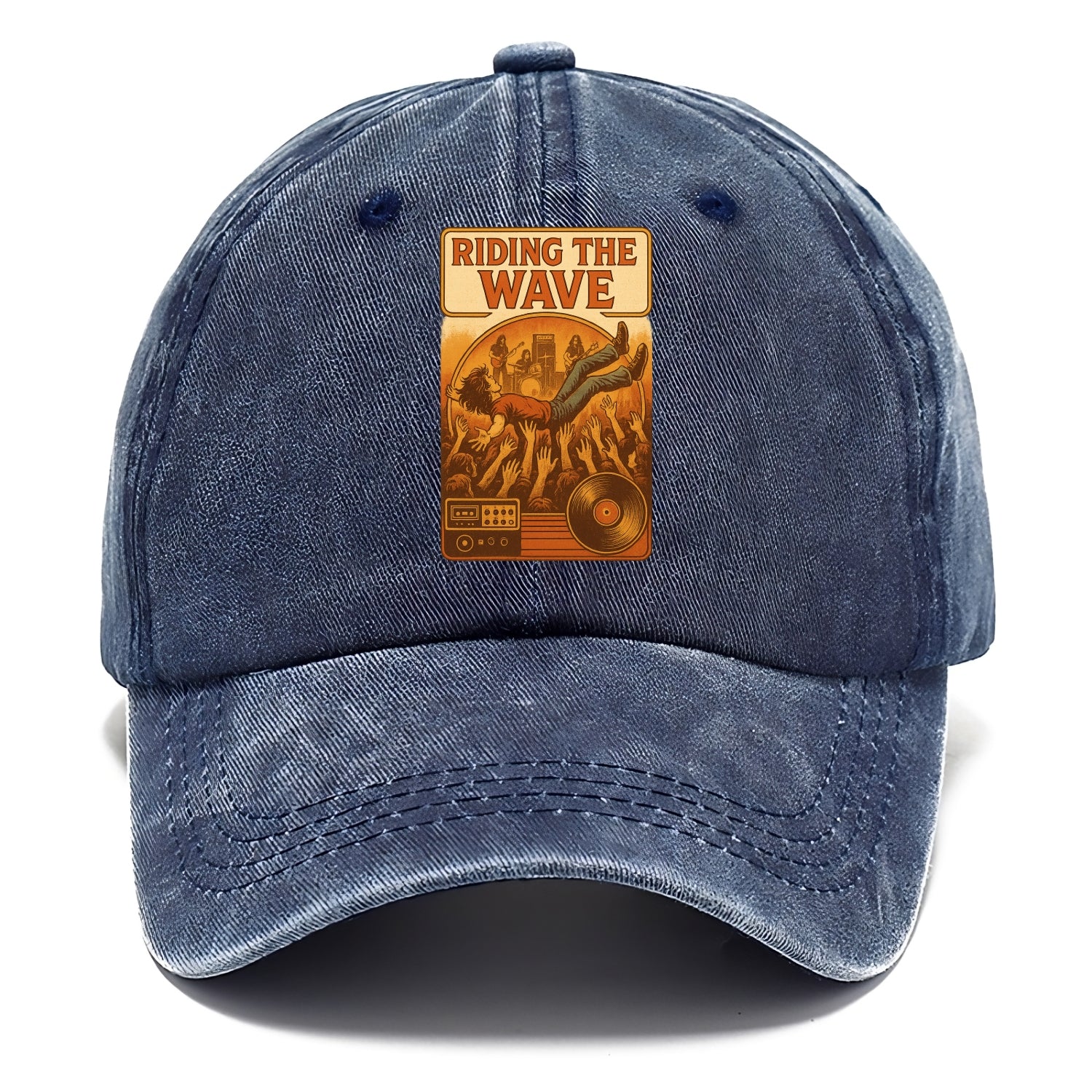 Crowd surfing at packed concert - "Riding the Wave" - concert energy - Classic Cap - Twilight Navy(Blue)