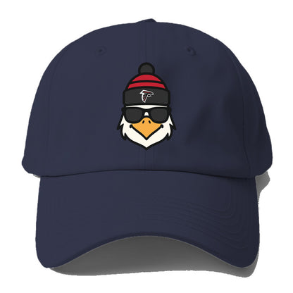 Atlanta Falcon wearing Falcons red and black beanie with pom pom and - Baseball Cap For Big Heads - Twilight Navy(Blue)