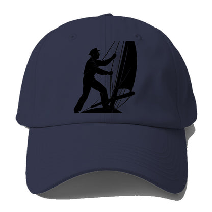 Sailor adjusting the boom on a sailboat - Baseball Cap For Big Heads - Twilight Navy(Blue)