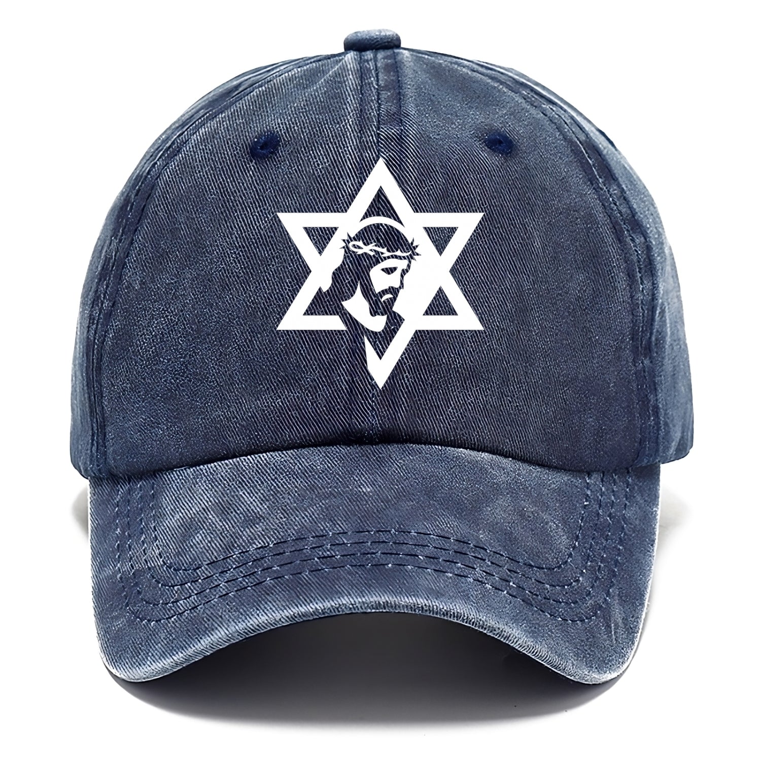Star of David - negative space forms two overlapping triangles with hidden meaning - Classic Cap - Twilight Navy(Blue)