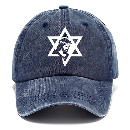 Star of David - negative space forms two overlapping triangles with hidden meaning - Classic Cap - Twilight Navy(Blue)