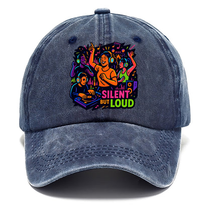 Silent disco dancers with glowing headphones - "Silent But Loud" - unique concert - Classic Cap - Twilight Navy(Blue)