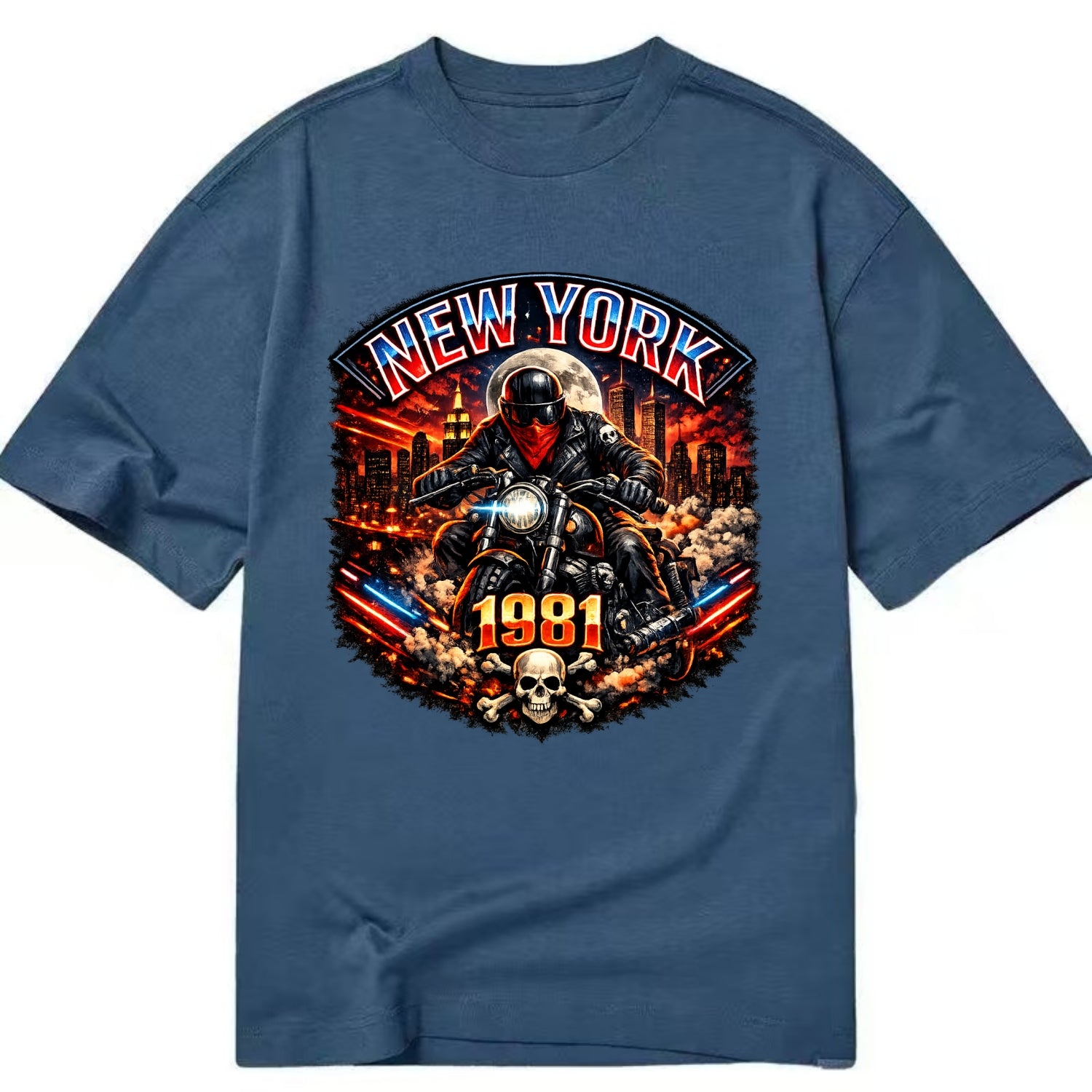 New York 1981 Biker - Classic T-shirt - Twilight Navy(Blue)