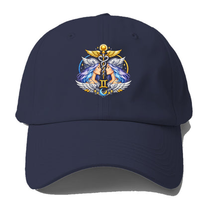 MERCURY WINGS | Winged messenger symbol | Caduceus staff | Swift communication | - Baseball Cap - Twilight Navy(Blue)