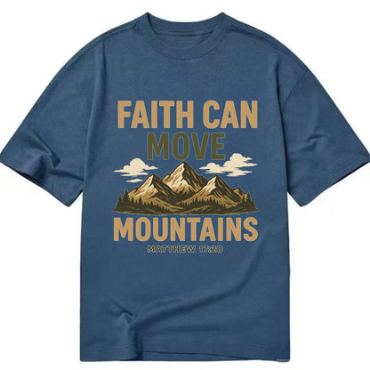 Matthew 17:20 Mountains - Classic T-shirt - Twilight Navy(Blue)
