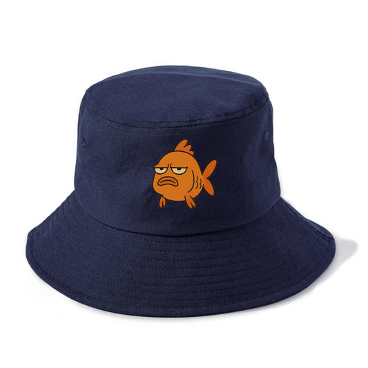 The Goldfish Judging Silently - Bucket Hat - Twilight Navy(Blue)