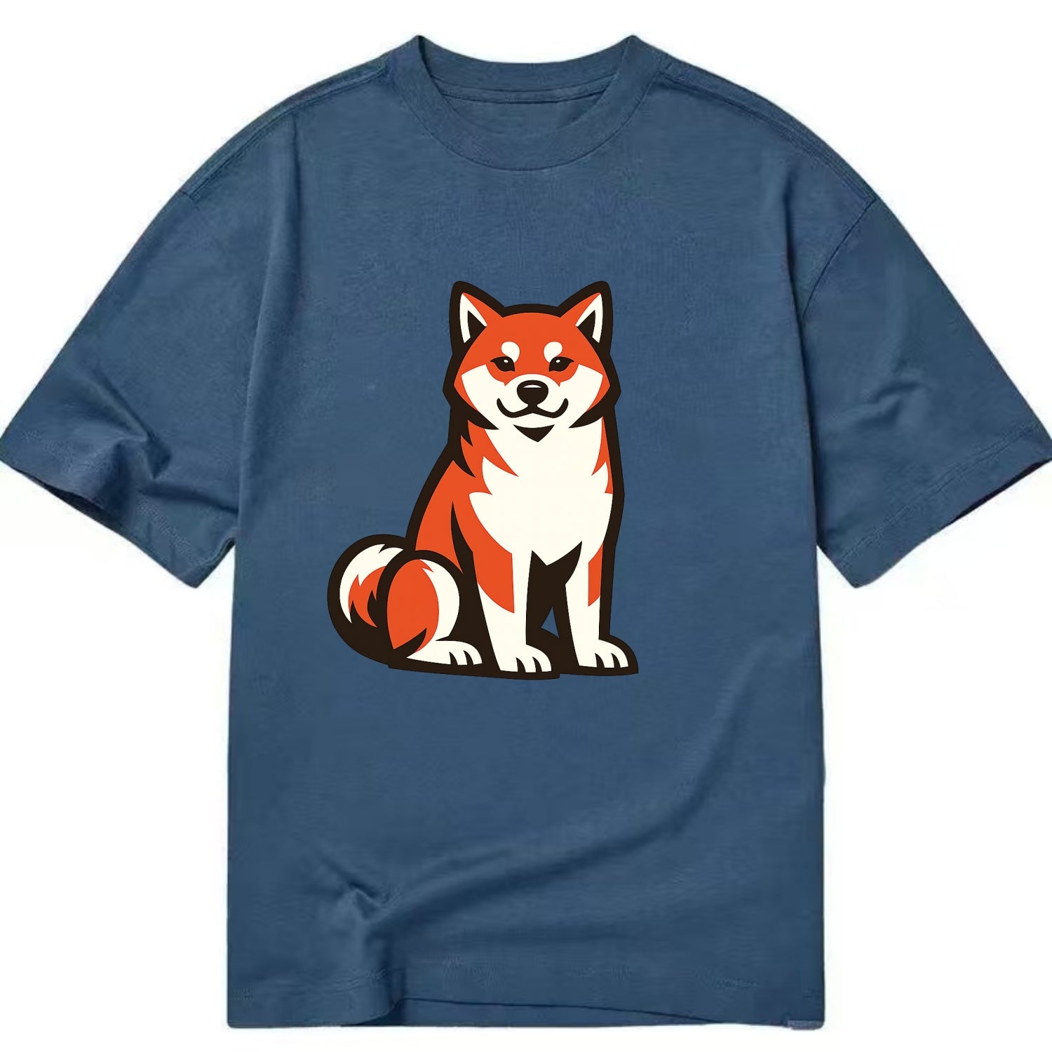 Sitting Shiba Inu Emblem - Classic T-shirt - Twilight Navy(Blue)