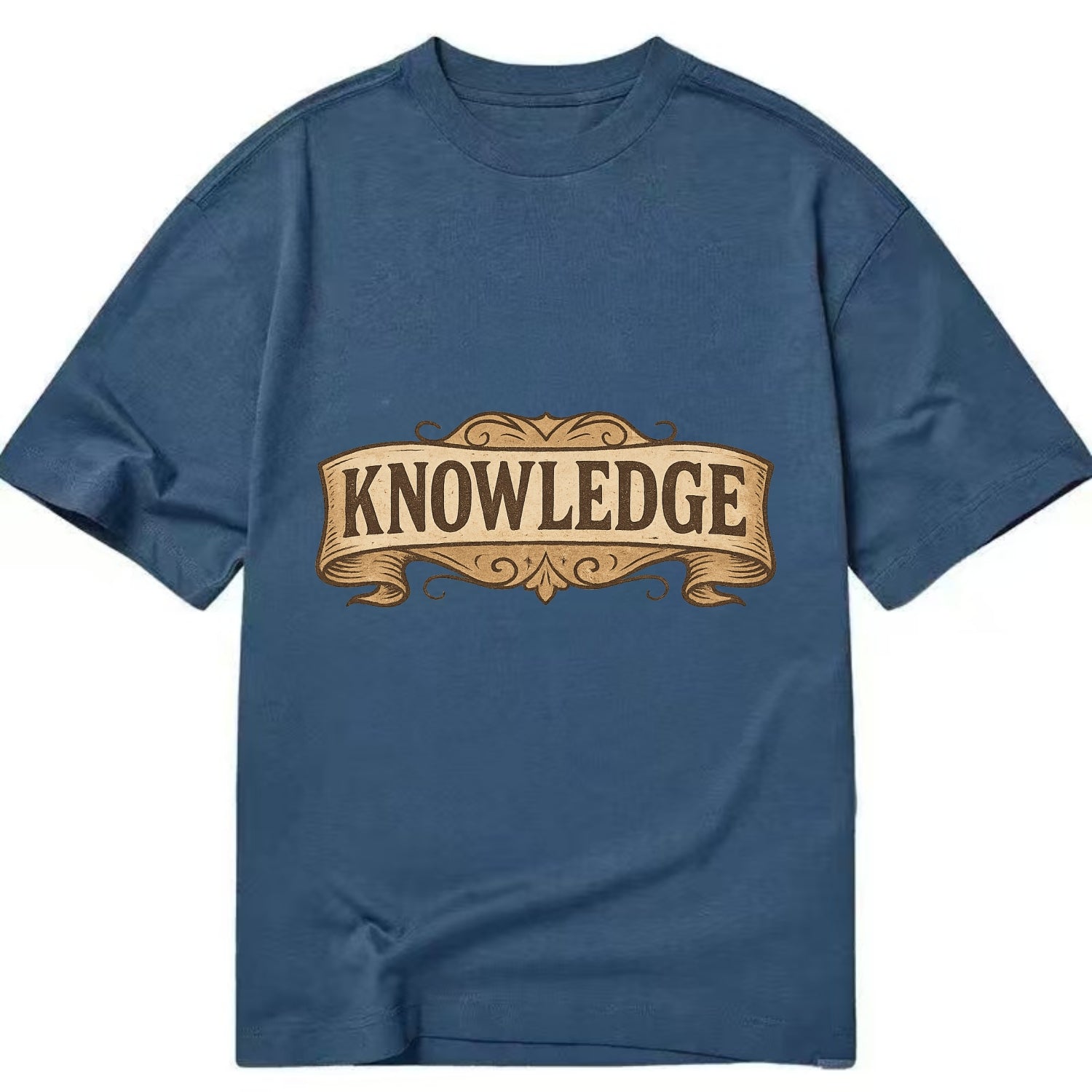 Bold typography design - "KNOWLEDGE" - learning, understanding - Classic T-shirt - Twilight Navy(Blue)