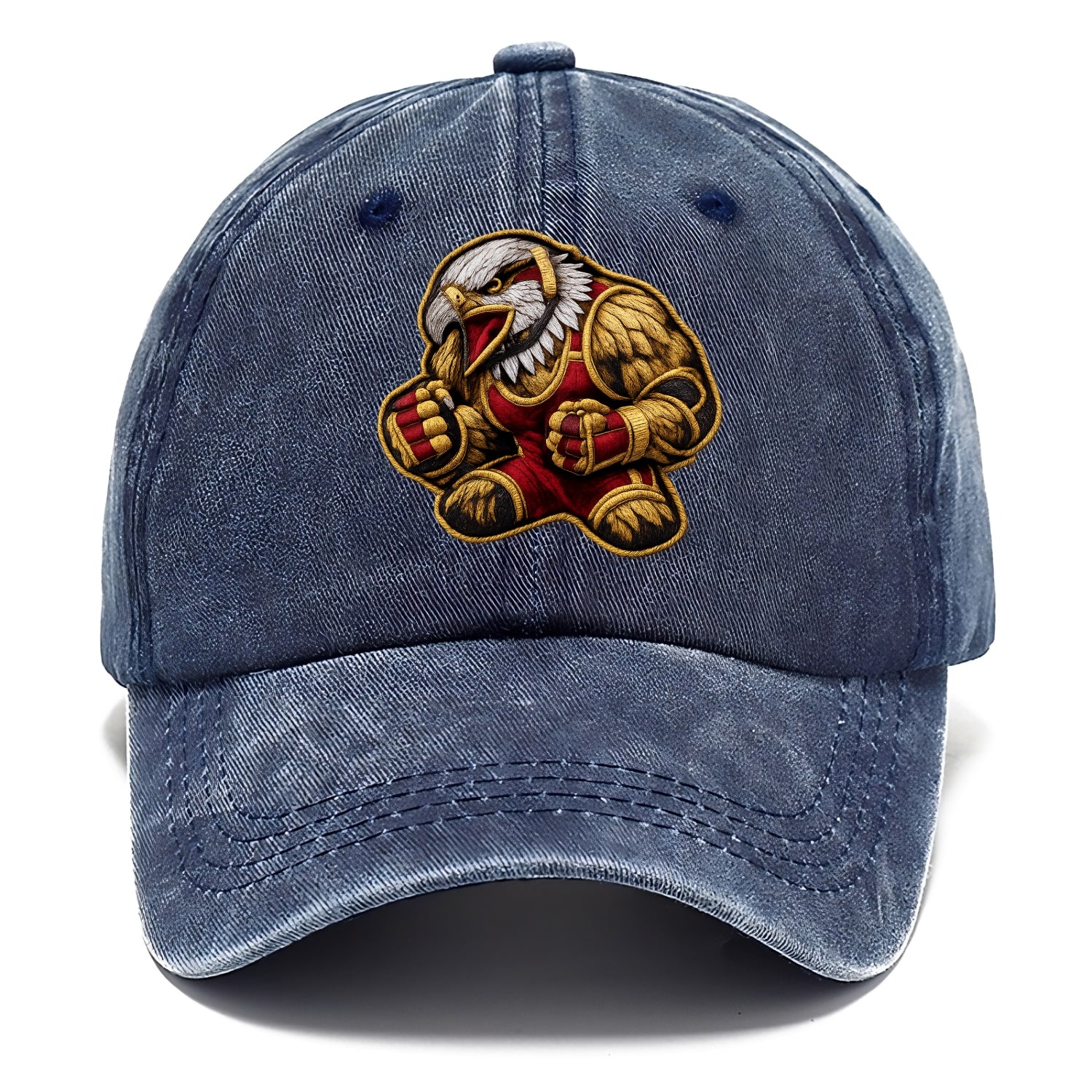 Embroidered patch design - WRESTLING EAGLE - fierce eagle with wrestling singlet in - Classic Cap - Twilight Navy(Blue)