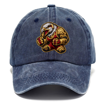 Embroidered patch design - WRESTLING EAGLE - fierce eagle with wrestling singlet in - Classic Cap - Twilight Navy(Blue)