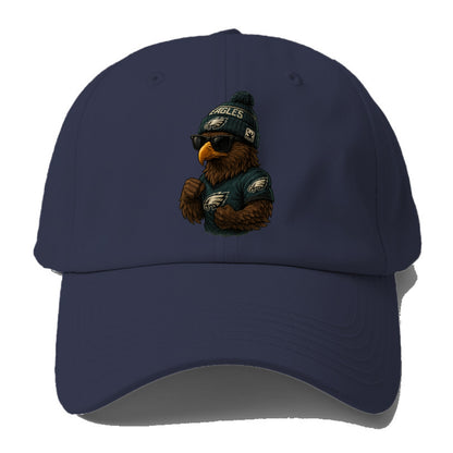 Philly Hawk wearing Eagles beanie with Rocky patch and wayfarer - Baseball Cap For Big Heads - Twilight Navy(Blue)