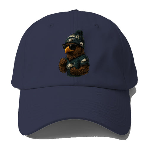 Philly Hawk wearing Eagles beanie with Rocky patch and wayfarer - Baseball Cap For Big Heads