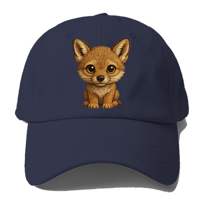 Baby Coyote Pup - tan fur, large ears, golden eyes, front-facing, - Baseball Cap For Big Heads - Twilight Navy(Blue)