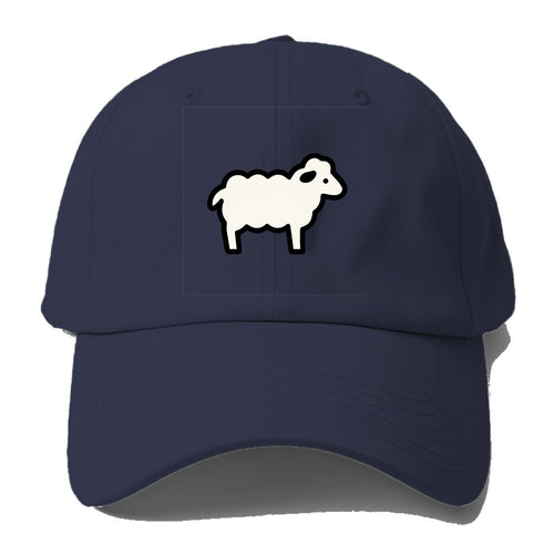 Sheep - White fluffy wool flat side profile - Baseball Cap For Big Heads