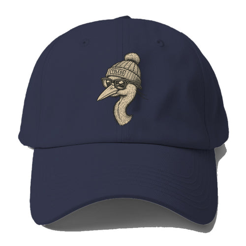 Toledo Great Blue Heron wearing Toledo beanie with pom pom and - Baseball Cap For Big Heads