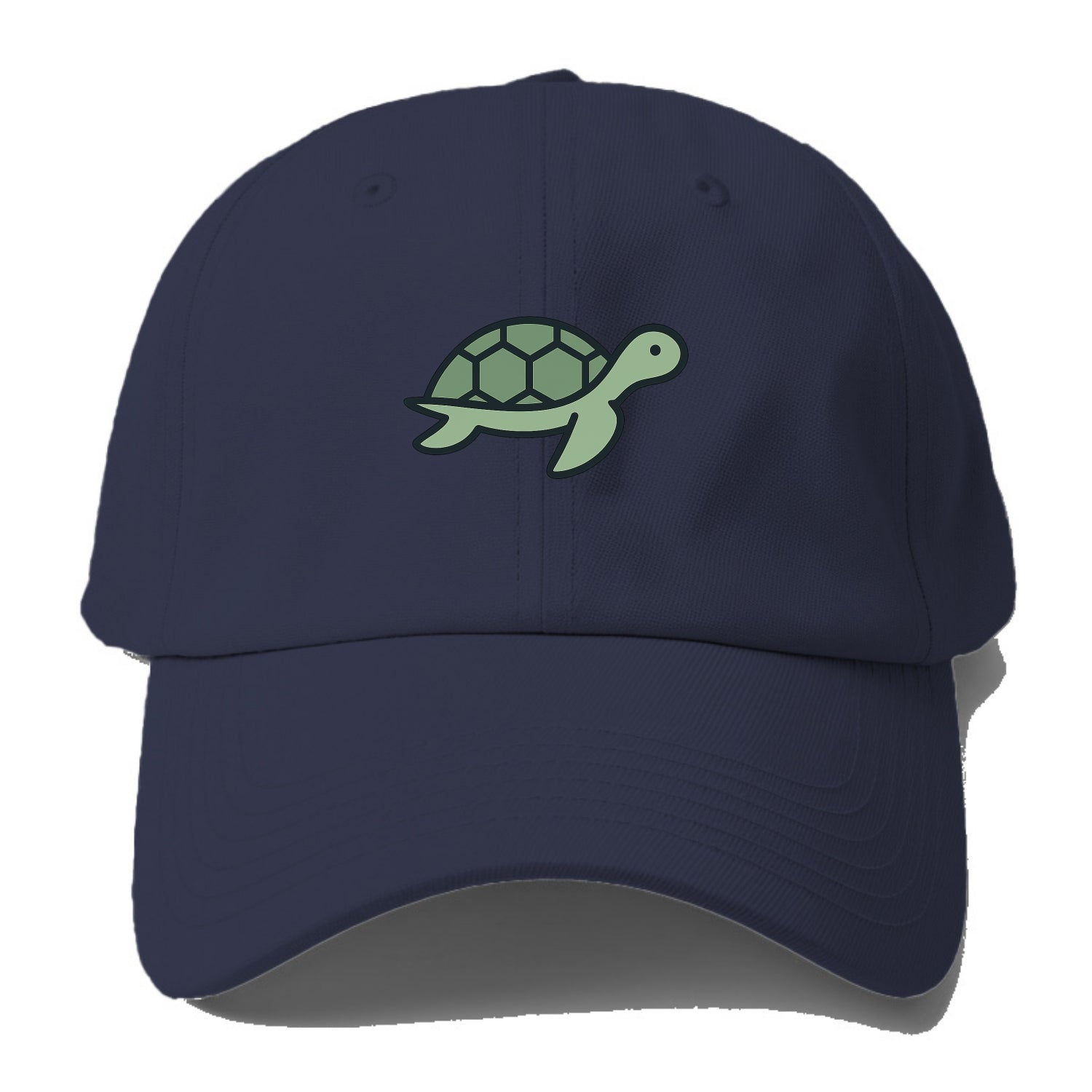 Sea Turtle - Green with shell pattern flat side profile - Baseball Cap For Big Heads - Twilight Navy(Blue)
