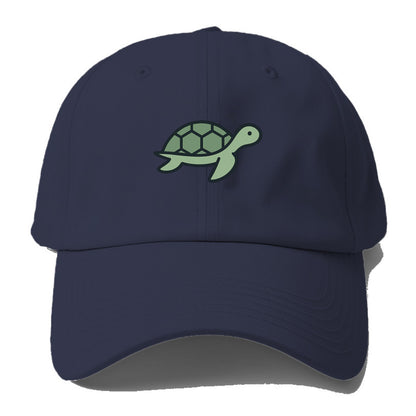 Sea Turtle - Green with shell pattern flat side profile - Baseball Cap For Big Heads - Twilight Navy(Blue)