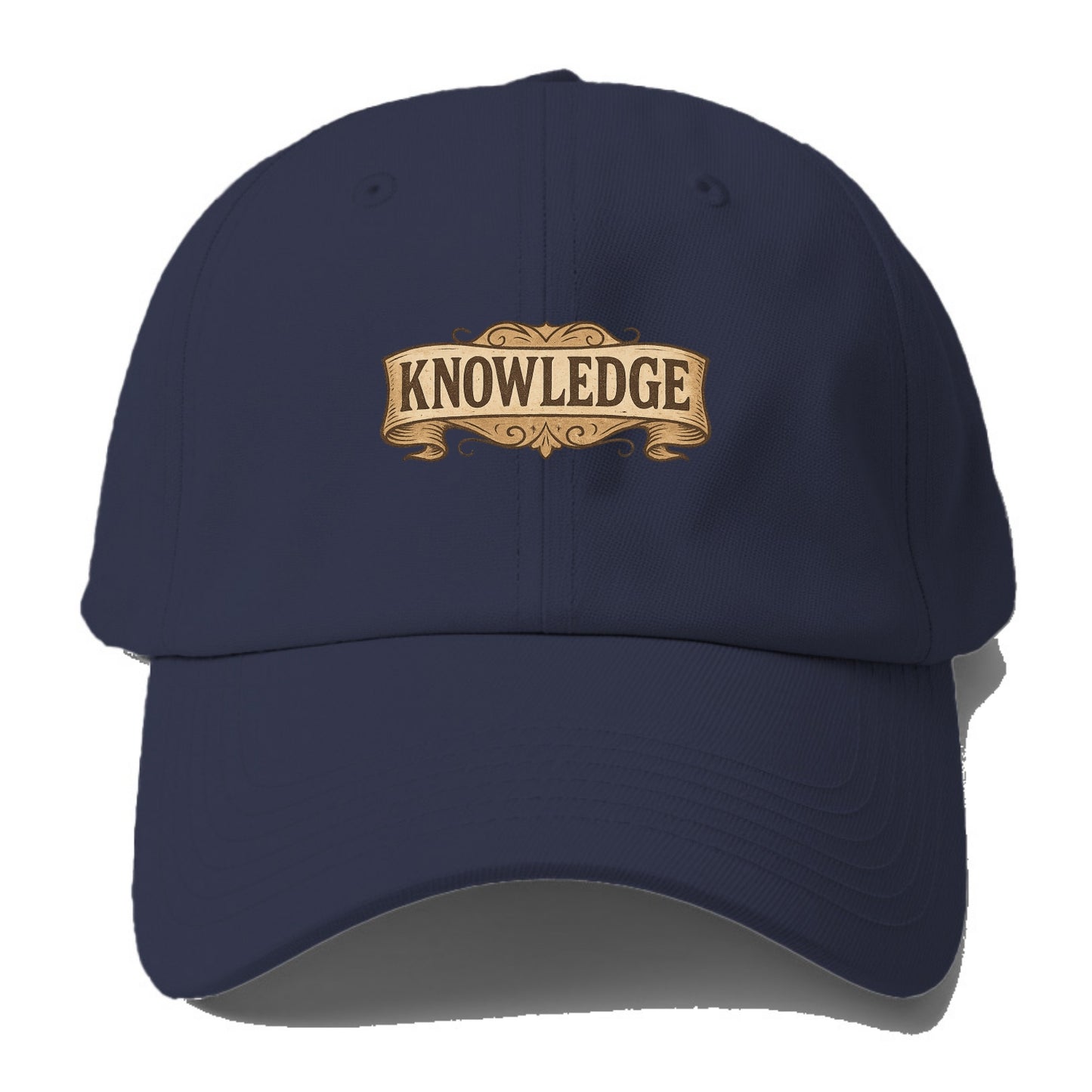 Bold typography design - "KNOWLEDGE" - learning, understanding - Baseball Cap - Twilight Navy(Blue)