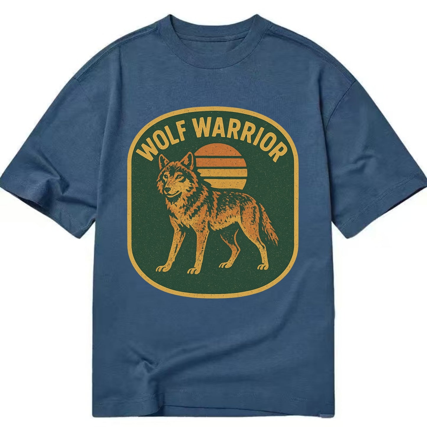 Wolf Warrior  - Classic T-shirt - Twilight Navy(Blue)