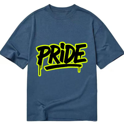 Bold typography design - "PRIDE" - dignified satisfaction, honor - Classic T-shirt - Twilight Navy(Blue)