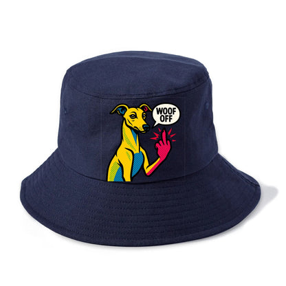 Whippet sleek athletic greyhound-like, elegant long paw giving sass - Bucket Hat - Twilight Navy(Blue)