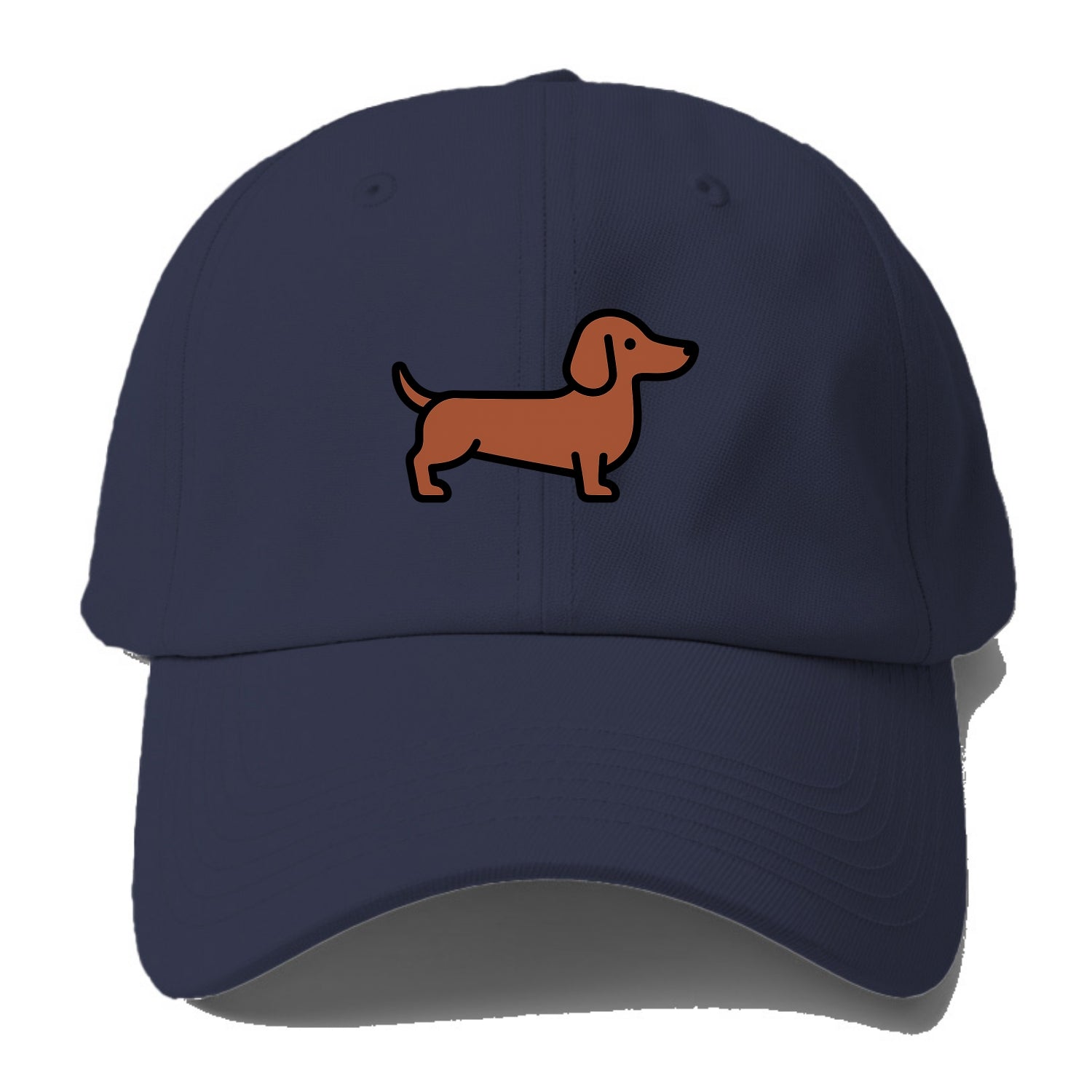 Dachshund - Red/brown smooth flat side profile - Baseball Cap For Big Heads - Twilight Navy(Blue)