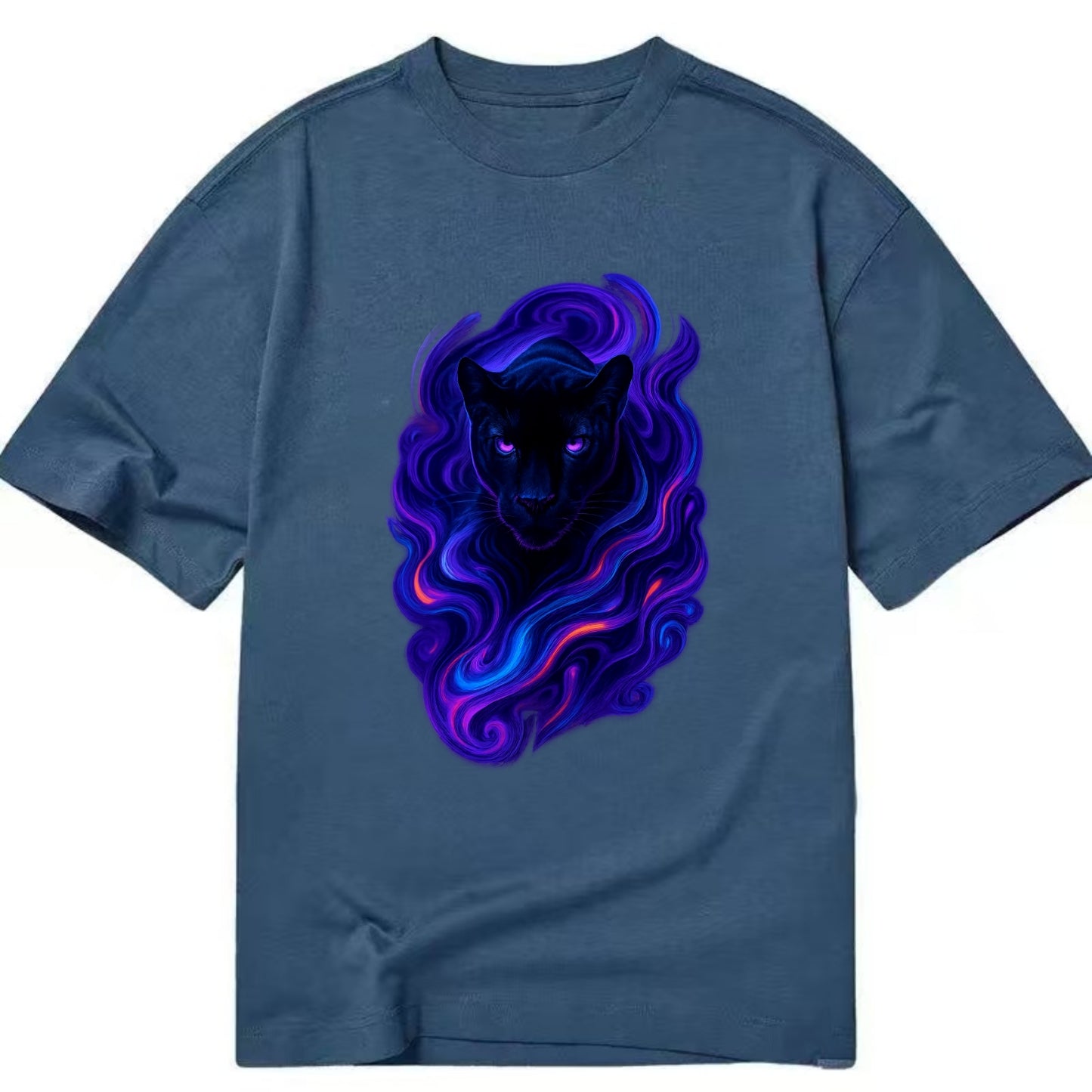 Sleek black panther emerging from swirls of deep purple and electric blue, - Classic T-shirt - Twilight Navy(Blue)