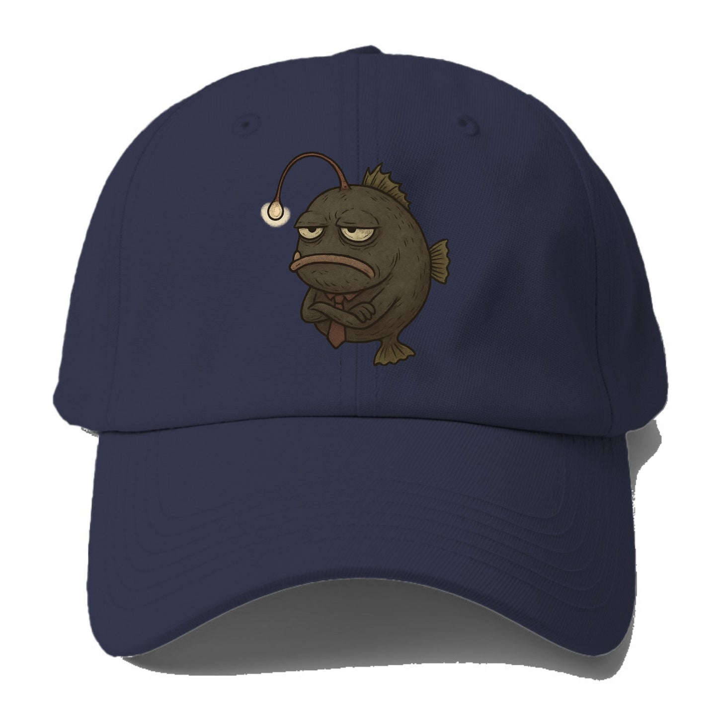 THE ANGLERFISH LURES DISAPPOINTMENT | Dark gray anglerfish with dim light - Baseball Cap - Twilight Navy(Blue)