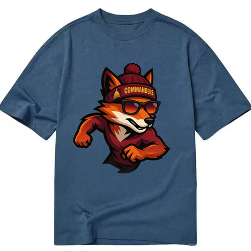 Washington Fox wearing Commanders beanie with Capitol patch and wayfarer - Classic T-shirt