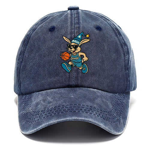 Orlando Rabbit wearing Magic blue and silver beanie with wizard hat and wayfarer - Classic Cap