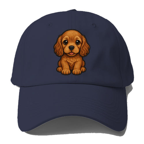 Baby Cocker Spaniel Puppy - long wavy ears, soulful eyes, silky coat, front-facing, - Baseball Cap