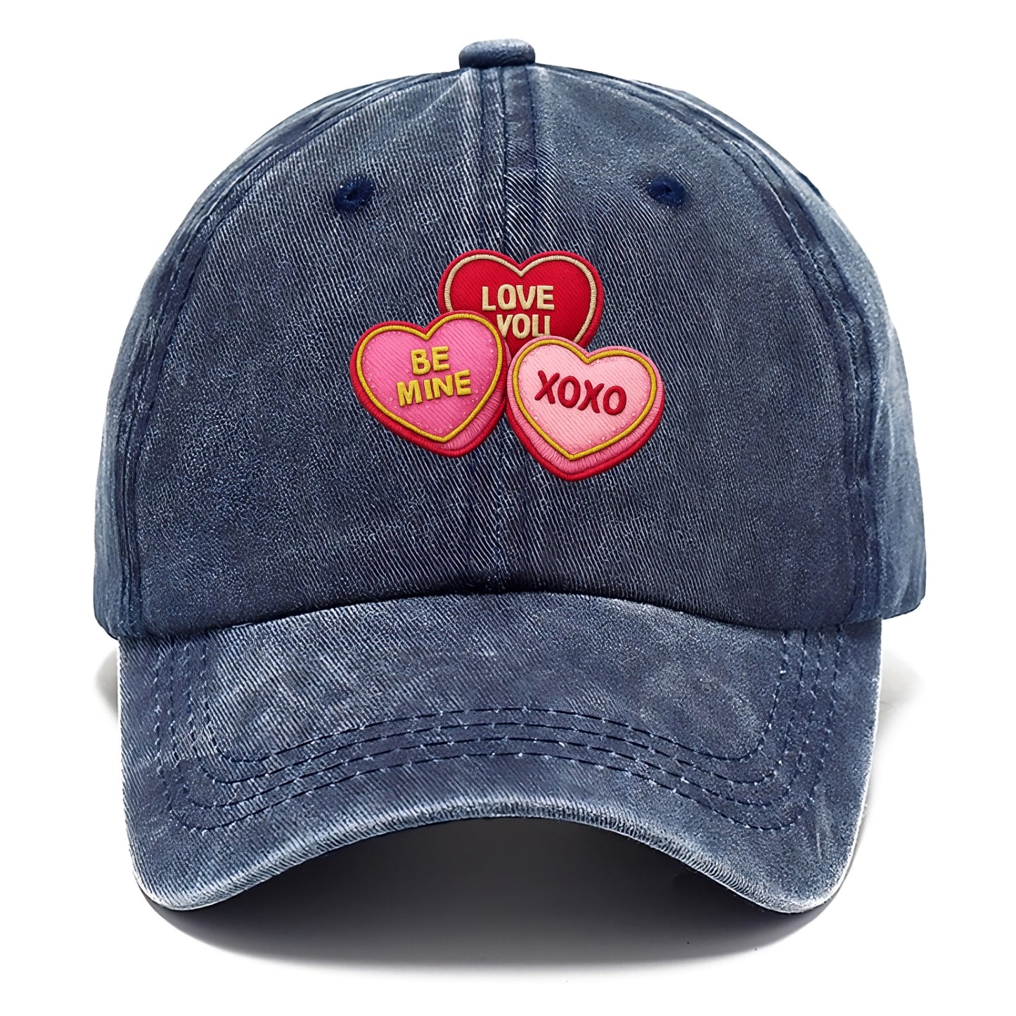 VALENTINES HEARTS - candy hearts in pink and red , love day - Classic Cap - Twilight Navy(Blue)