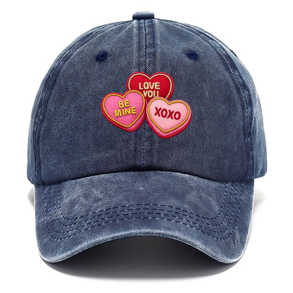 VALENTINES HEARTS - candy hearts in pink and red , love day - Classic Cap - Twilight Navy(Blue)