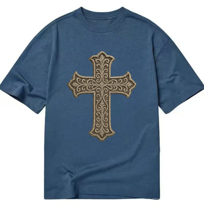 Filigree Cross  - Classic T-shirt - Twilight Navy(Blue)