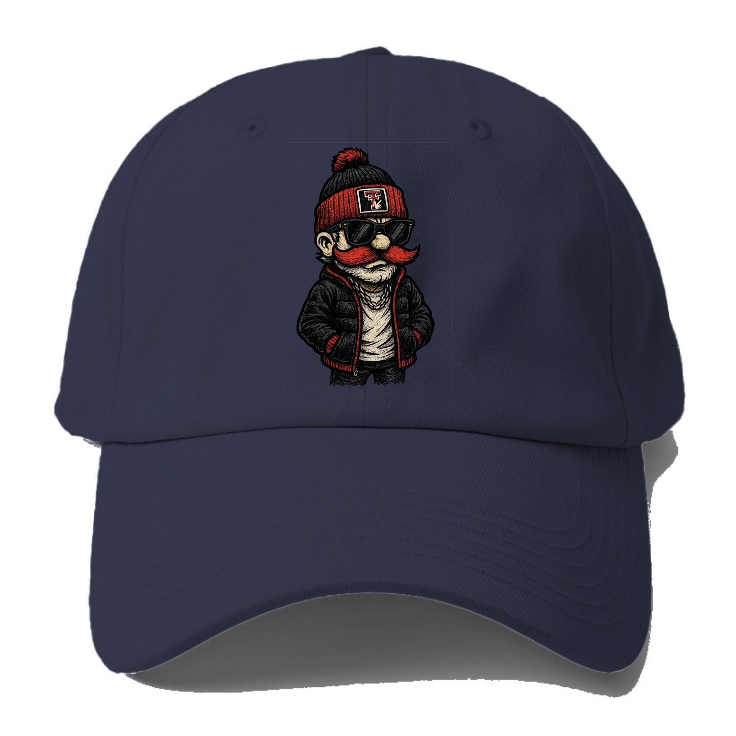 Lubbock Raider wearing Texas Tech beanie with guns up patch - Baseball Cap For Big Heads - Twilight Navy(Blue)