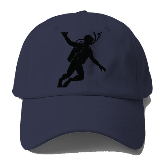 Scuba diver descending with gear - Baseball Cap For Big Heads - Twilight Navy(Blue)