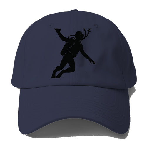 Scuba diver descending with gear - Baseball Cap For Big Heads