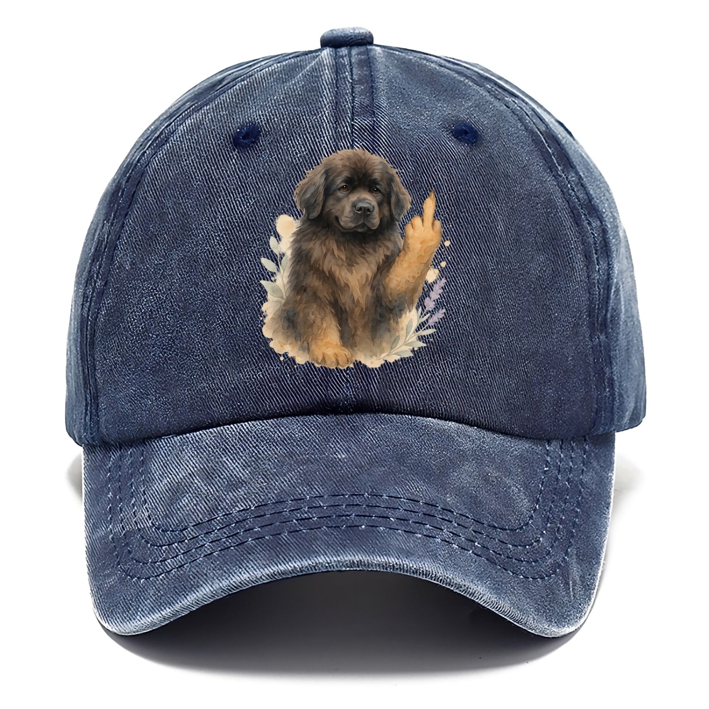 Newfoundland fluffy bear-like with webbed paws, massive gentle paw up - Classic Cap - Twilight Navy(Blue)