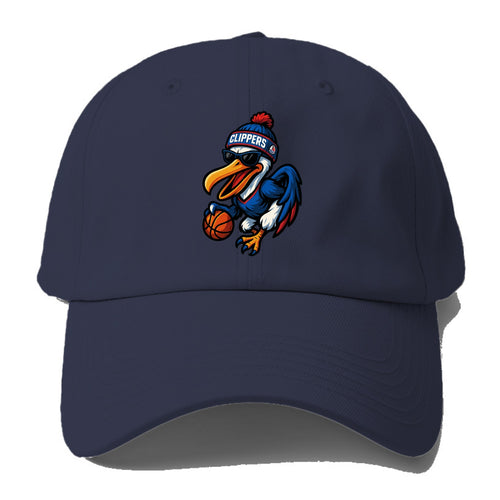 Los Angeles Pelican wearing Clippers beanie with sailboat patch and wayfarer - Baseball Cap