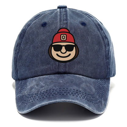 Columbus Brutus wearing Ohio State beanie with Block O patch - Classic Cap - Twilight Navy(Blue)